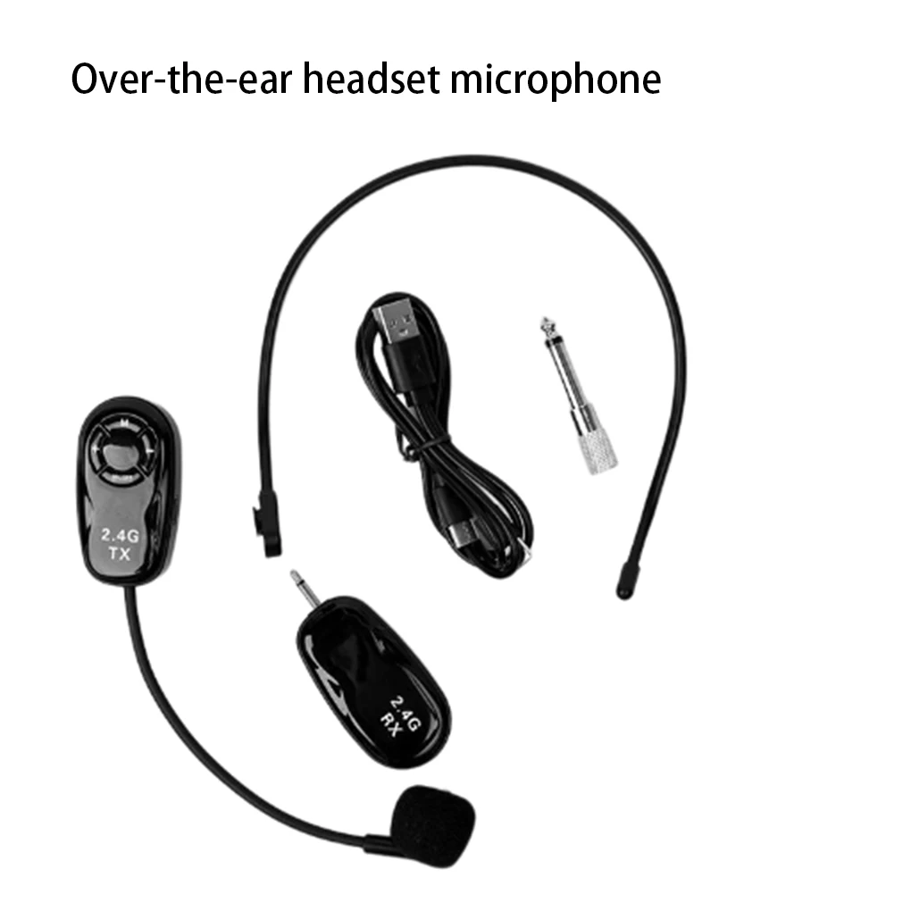 2 4G Wireless Microphone Headset Noise Reduction Ear Hook Universal Mic Voice Amplifier Teaching Speakers Outdoor