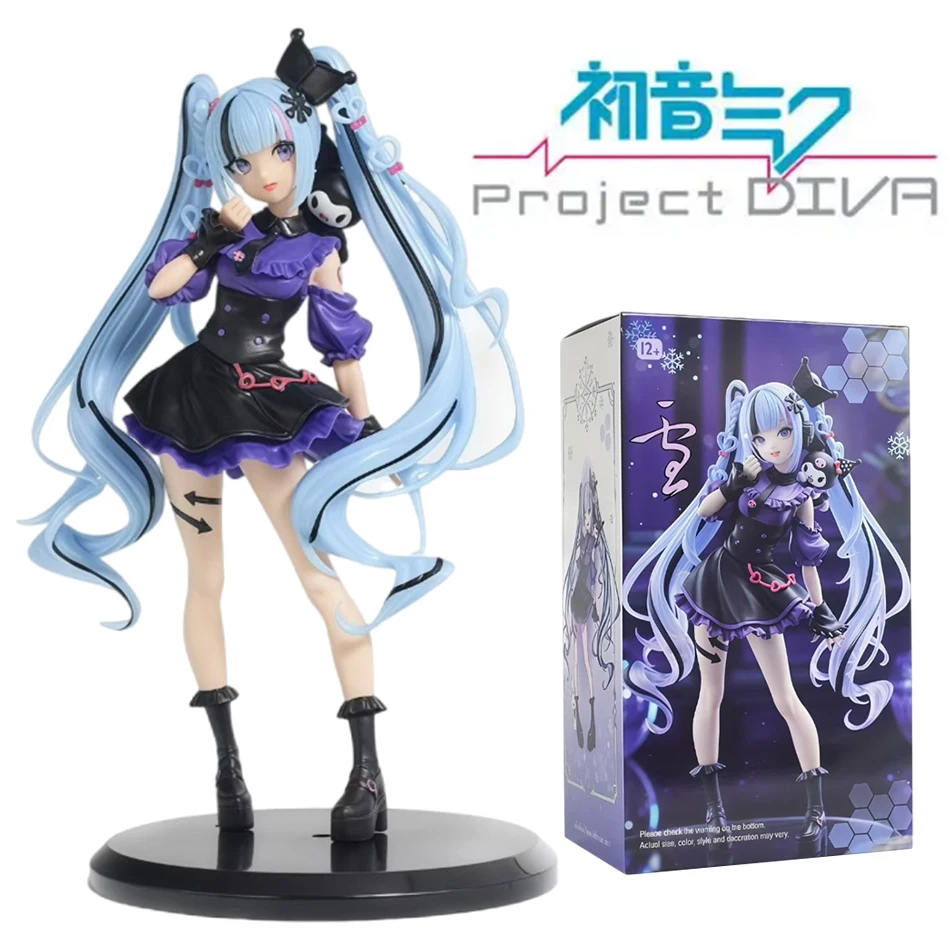FuRyu Trio-Try-iT Hatsune Miku 21 cm Snow Miku x Kuromi Figur Anime-Figur PVC-Spielzeug Geschenke Sammlungen ﻿