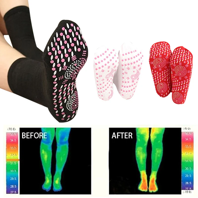 Tourmaline-Chaussettes de santé amincissantes auto-chauffantes, magnétiques, auto-chauffantes, massage des pieds, thermothérapeutique, nouveau, 1