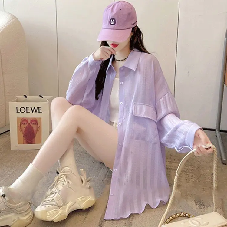 

Chic Summer New Style Women's Sun Protection Shirt Sweet Fairy-Like Thin Outerwear Top Korean Fashion Anti-Aging Air Conditio...