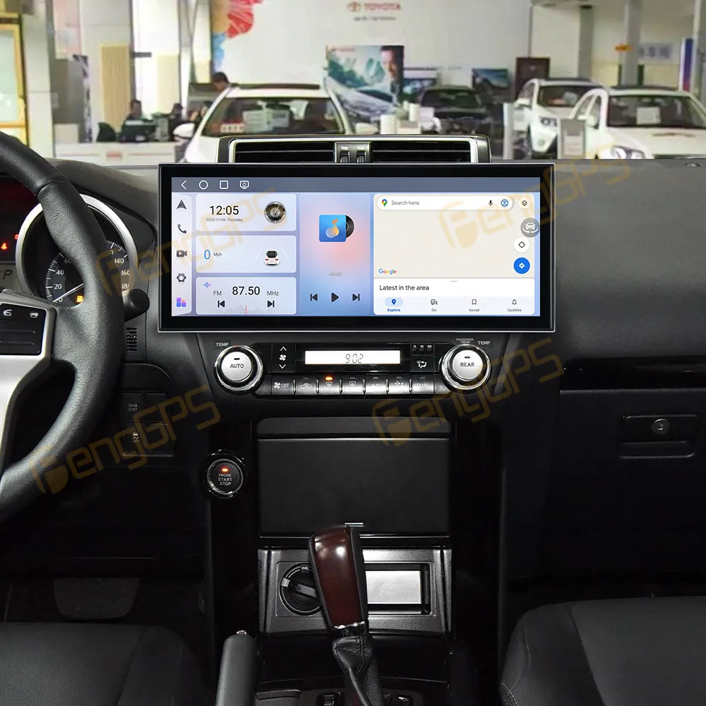 Qualcomm 15.8 Inch QLED Screen Android 15 GPS Navigation For Toyota Prado 2010-2020 CarPlay Car Radio Multimedia Player Host