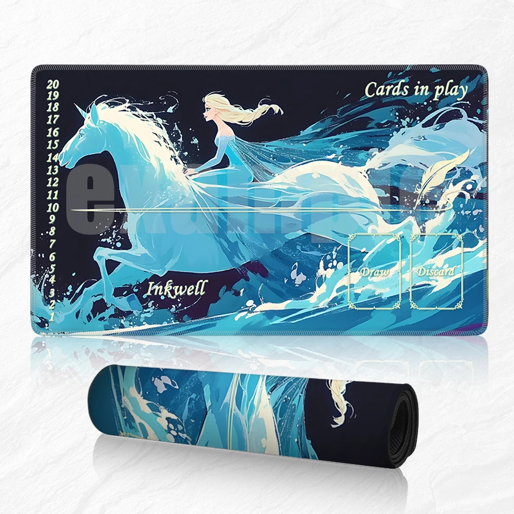 Lorcana  Playmat and Free Storage Bag Size 24X14IN Trading Card Game Protective Mats Scratch-Resistant Durable Mouse Pad 21