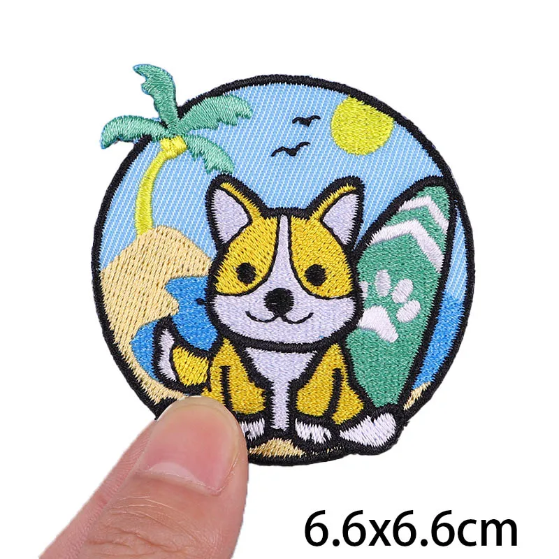 Cartoon Animal Patches For Clothing Thermoadhesive Patches Dog Patch Iron on Embroidered Patches on Clothes Sticker DIY Applique