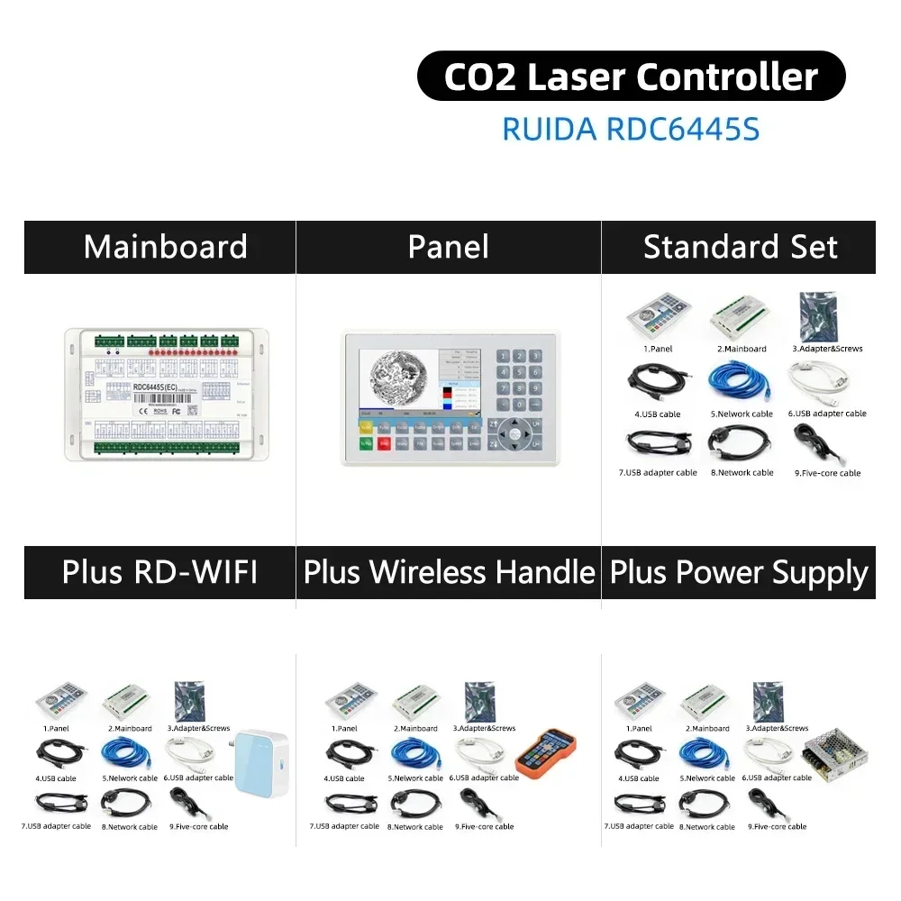 Ruida-Contrôleur Laser CO2 6445S RDC6445S, Mise à Niveau 6445 6445G RDC6445G, Systèmes pour Machine de Découpe et de Gravure