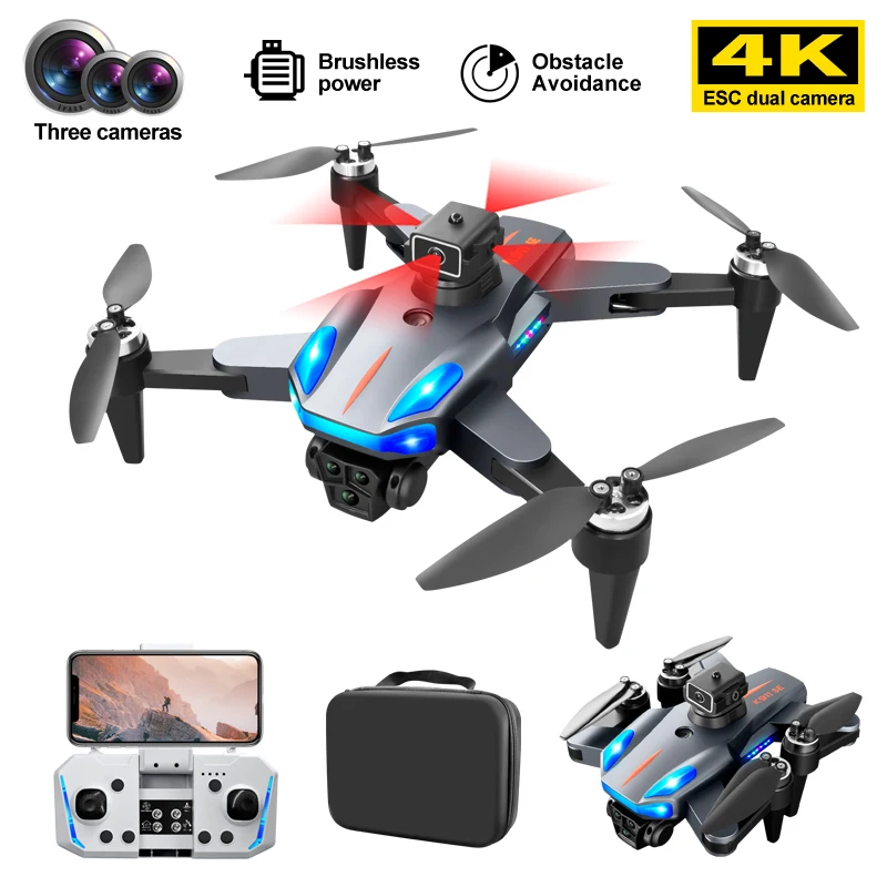 Professional K911SE UAV 4K three lens WIFI obstacle avoidance 360° air stunt show brushless motor FPV remote control UAV toy