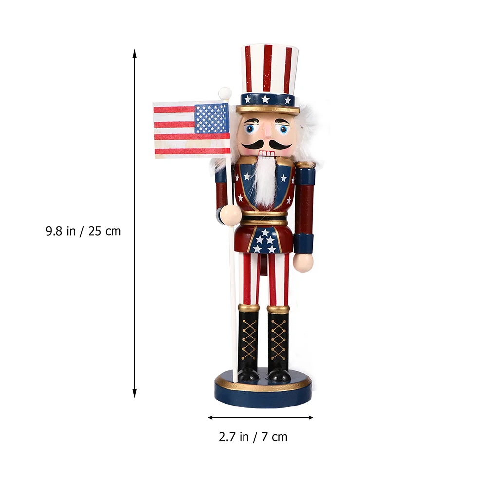 

2pcs Wooden Nutcracker Soldier Holiday Home Office Decor Traditional Independence Day Gift for Family Friends Bedroom Living