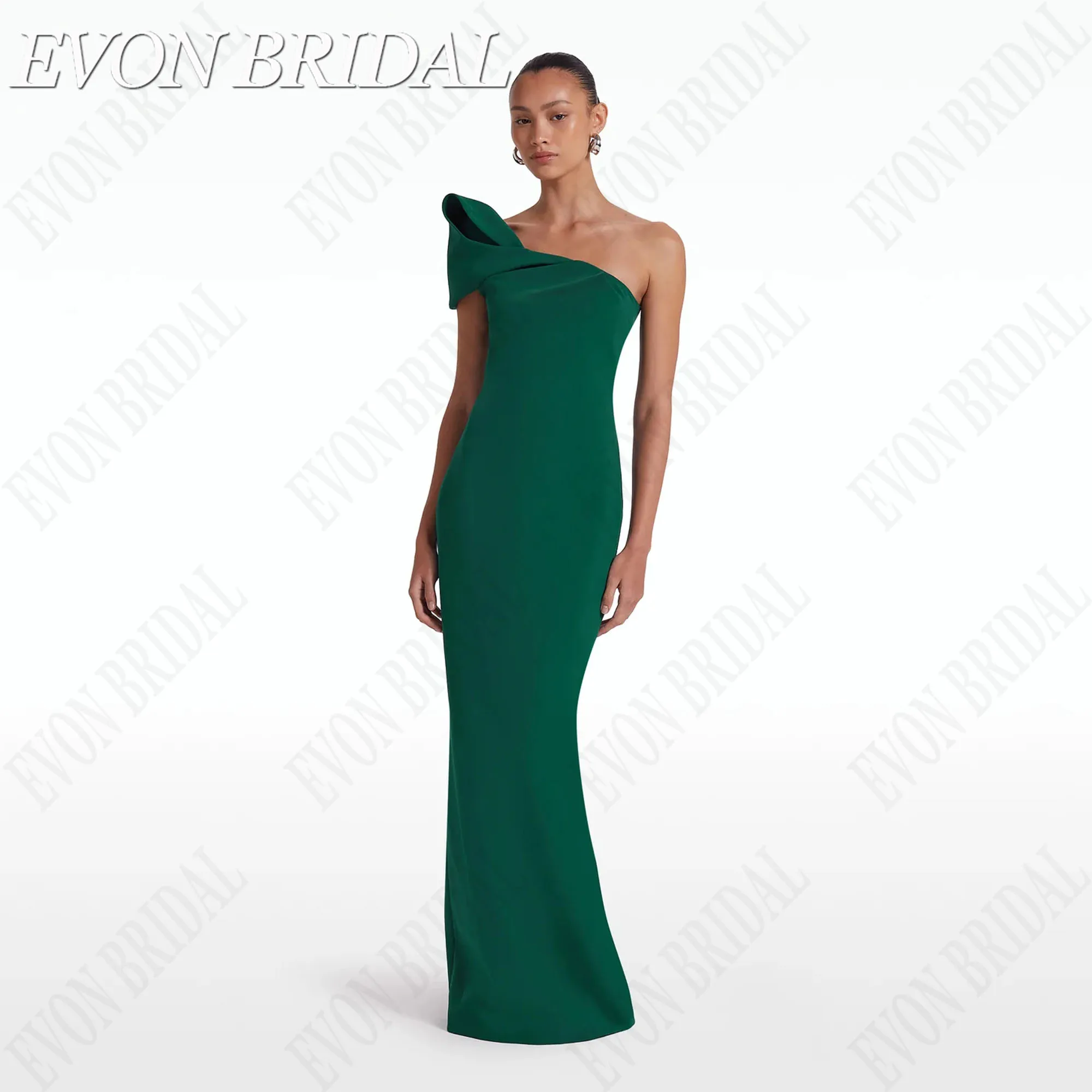 

EVON BRIDAL One Shoulder Celebrity Evening Dresses Mermaid Satin Vestidos De Fiestas Elegantes Mujer Floor Length Custom Zipper