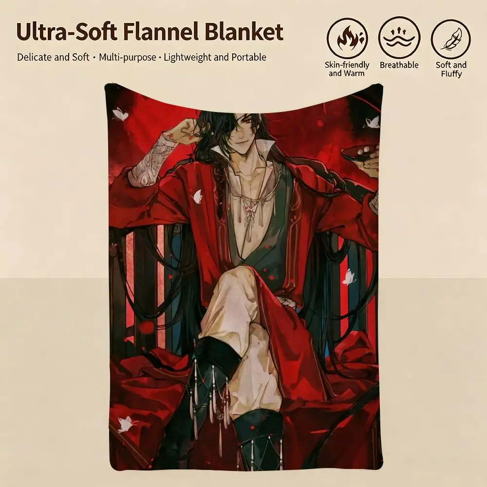 anime H-Heaven Officials Blessing-g Throw Warm Soft Flannel Blanket, Multi-use for Sofa Bed Camping Travel Nap