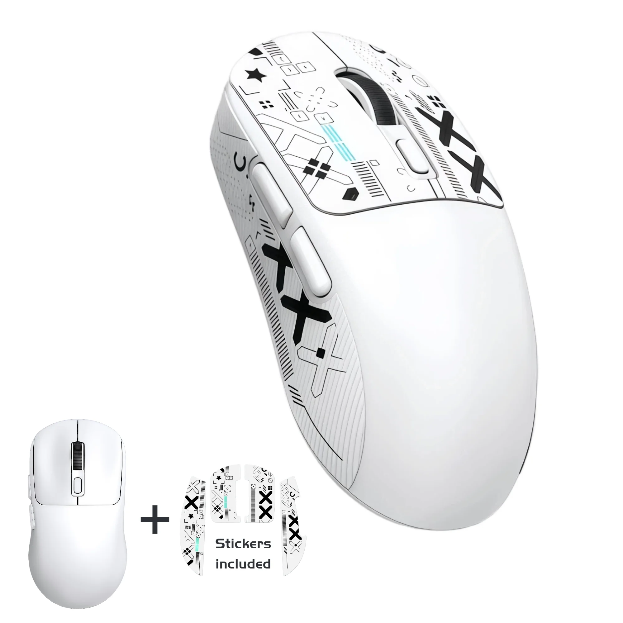 Wireless Mouse Bluetooth 5.4 2.4G Type-C Tri-Mode Rechargeable Gaming Mouse 8000 DPI 1000Hz Lightweight 58g RGB Mouse for PC Laptop Phone Tablet