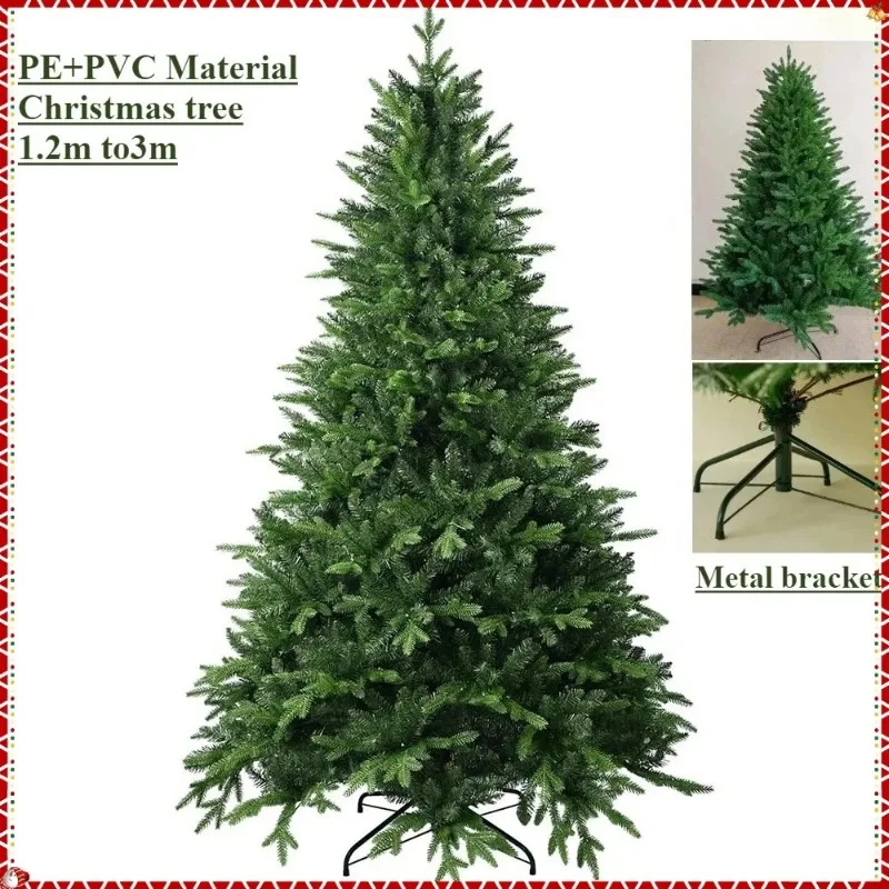 

Artificial Christmas Tree PE&PVC Material Encryption Branch Family Christmas Decoration Green Large Christmas Tree 1.2m to 2.1m