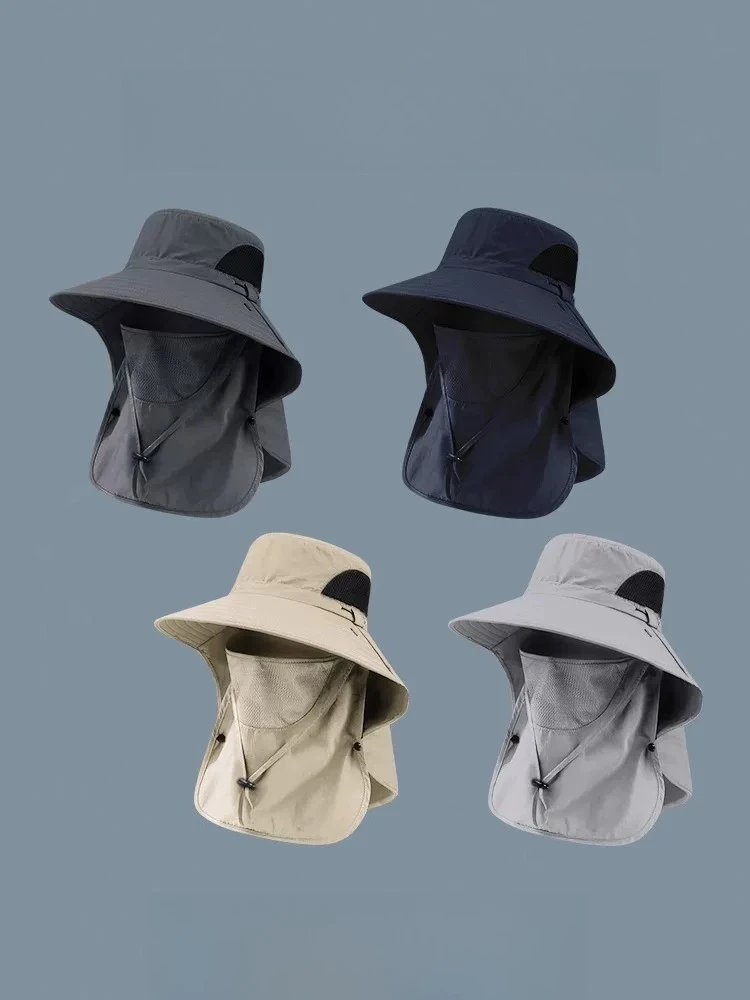 For Men's Bucket Hat UPF50+ Anti-UV Wide Brim Sun Hat Outdoor Fishing Beach Travel Foldable Casual Cap