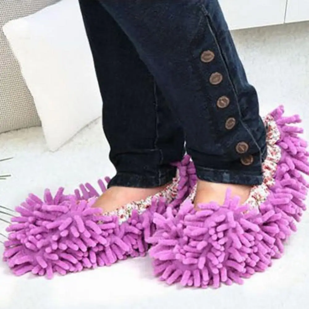 

Chenille Multifunctional House Floor Polishing Dust Cleaning Mop Slipper Lazy Shoes Cover