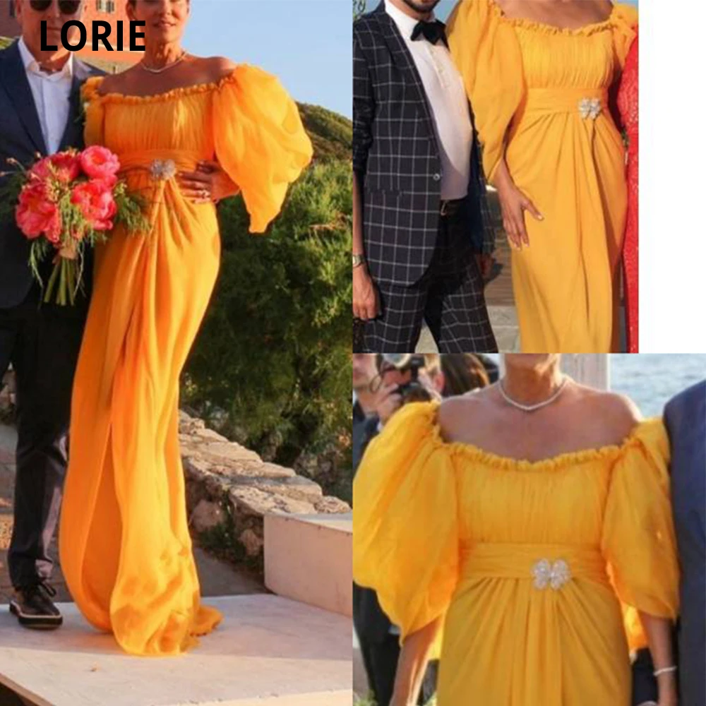 LORIE Sexy Off Shoulder Mermaid Prom Dresses New Arrival Floor Length Pleat Tulle Crystals Formal Party Gowns Robes De Soirée