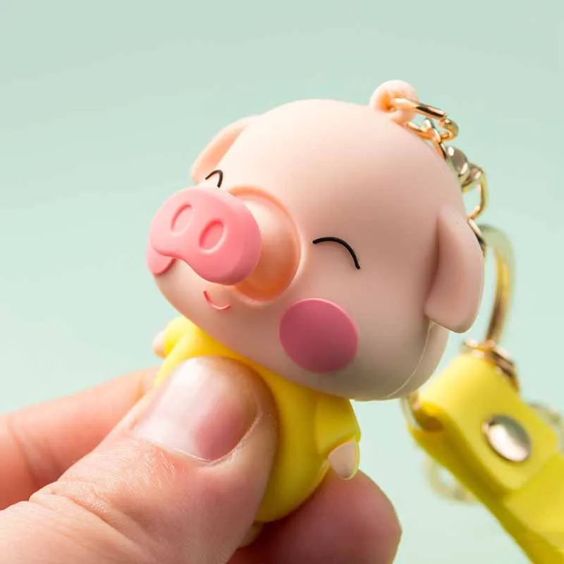 

Cartoon Cute Squeeze Bumpy Nose Pig Toy Keychain Pendant Children's Decompression Toys Car Key Pendant Birthday Gifts