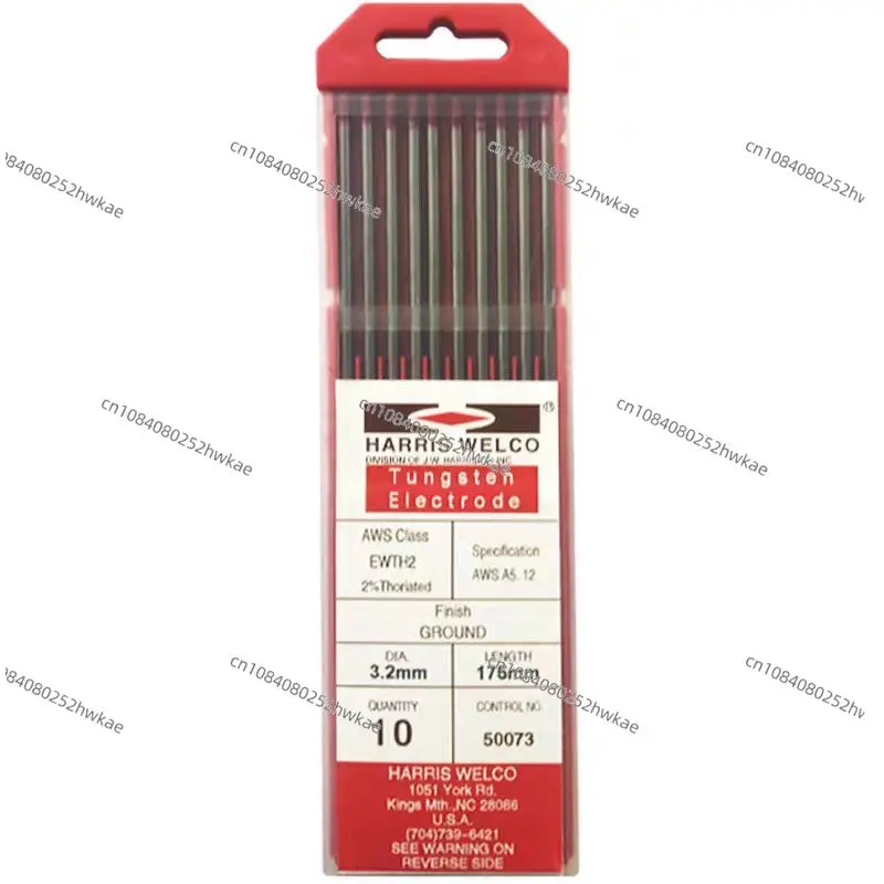 Harris tungsten needle tungsten rod argon arc welding electrode WT20WC20 red headed needle imported from the United States