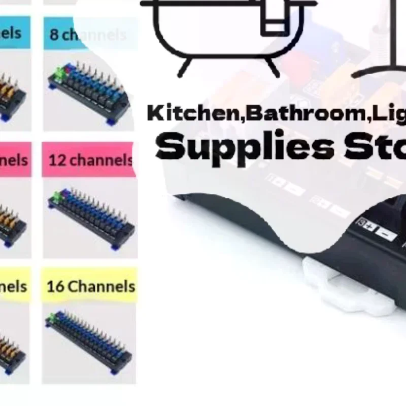 2/4/6/8 Channel DC Toggle Switch Power Distribution Module Spring Connection With Fuse & LED Indicator Per Channel