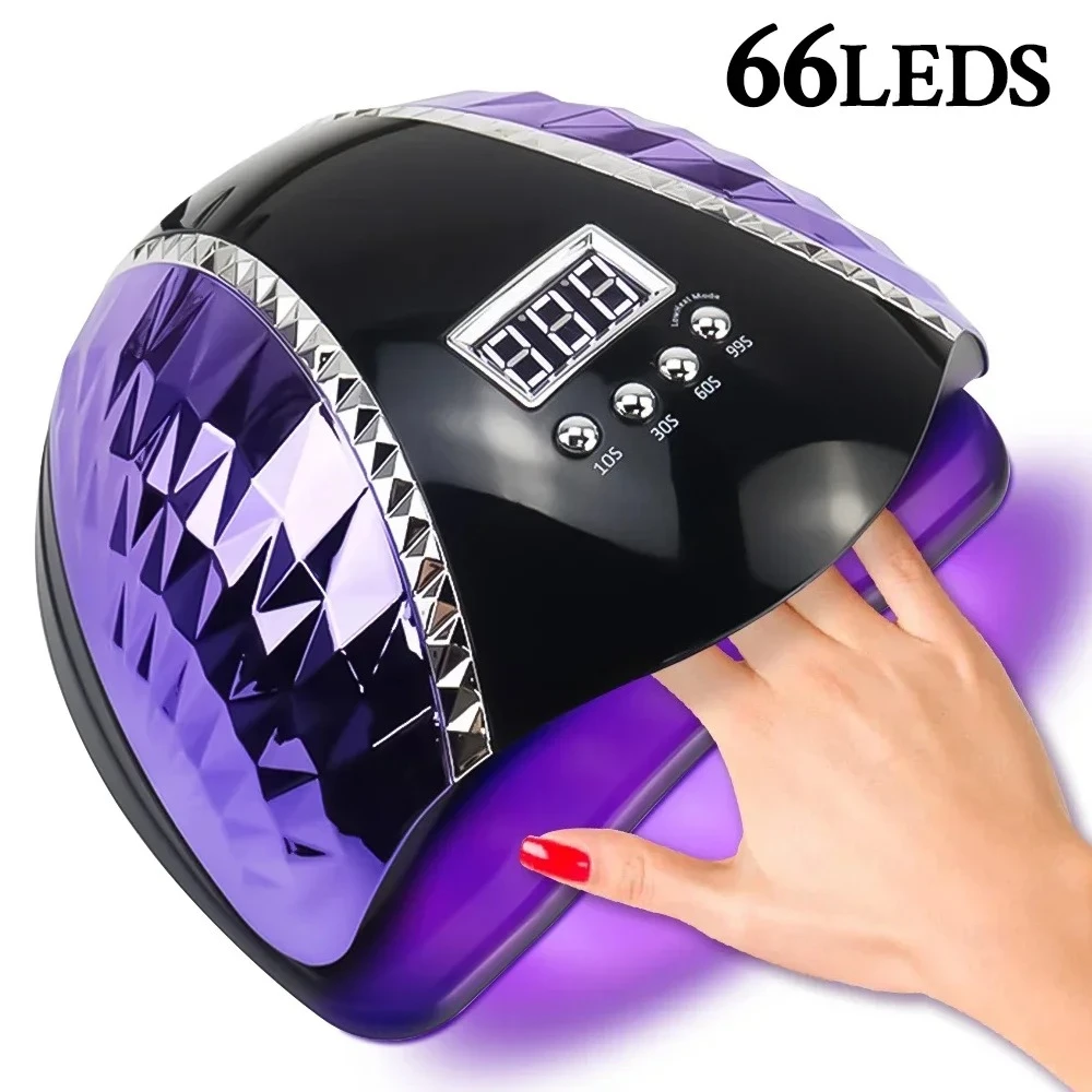 

Professional 66LED UV Nail Lamp High-Power Fast Curing Gel Dryer Portable Manicure Drying Tool for Salon & Home Use