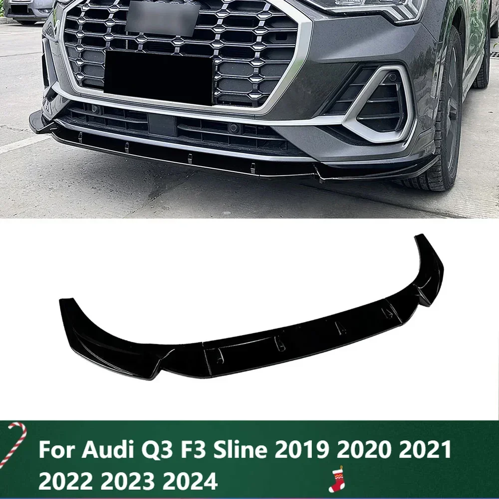 

New！For Audi Q3 F3 Sline 2019 2020 2021 2022 2023 2024 Front Bumper Spoiler Lip Splitter