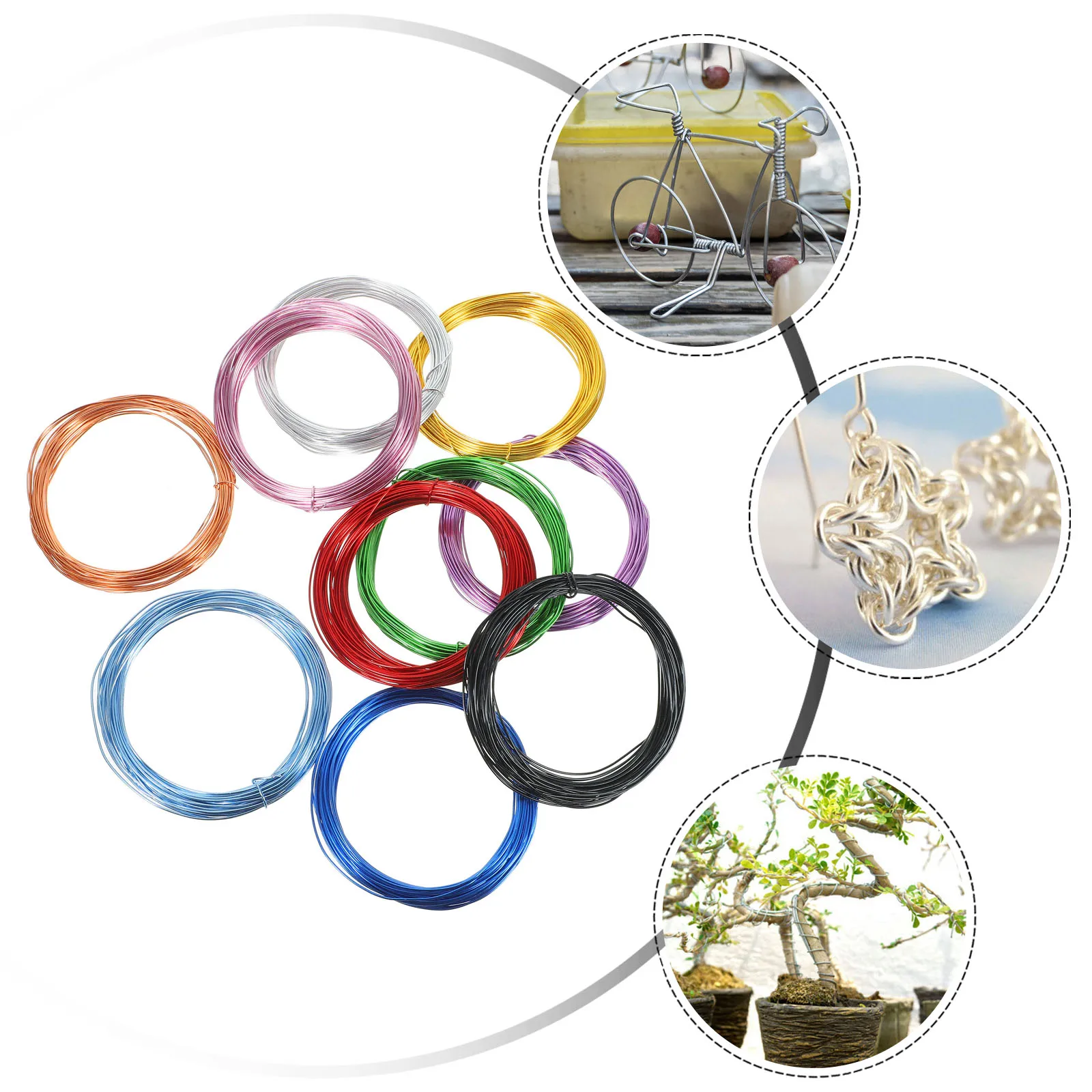 ลวดอลูมิเนียมชุบสี 10 ม้วน ขนาด 1 มม. สำหรับงาน DIY งานฝีมือ งานประดิษฐ์เครื่องประดับ ลวดร้อยลูกปัด ยืดหยุ่น น้ำหนักเบา ทนสนิม สำหรับใช้ในบ้าน