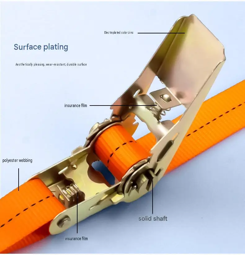 Ratchet Tie Down Straps Heavy Duty Cargo Lashing Strap with Ratchet Tightener for Truck