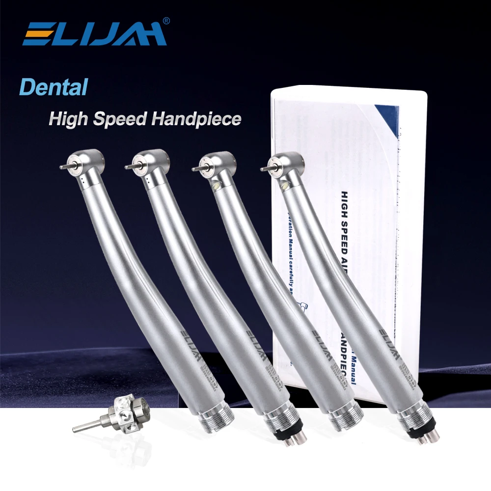 Pieza de mano dental de alta velocidad 300.000 RPM con botón pulsador, mandril B2 M4, pulverizador de agua único 134 ° Autoclavable para Uso Clínico Dental