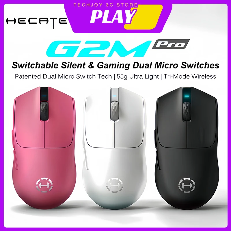 EDIFIER HECATE G2Mpro Wireless Gaming Mouse 3-Mode Silent/Gaming Dual Micro Switch Toggle Esports Paw3311 55g Lightweight Gifts