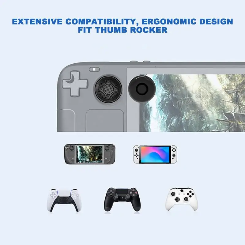 Handle Rocker Heightening Rocker Console Cogumelo Cabeça Chave, ForSteam Deck, Antiderrapante, Anti-Sweat, Melhoria de Toque