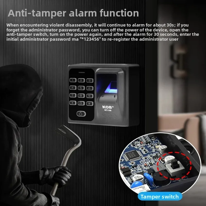KOB Access Control All-in-one Machine Attendance Access Control Electromechanical Plug-in Lock Magnetic Lock Prohibition Set