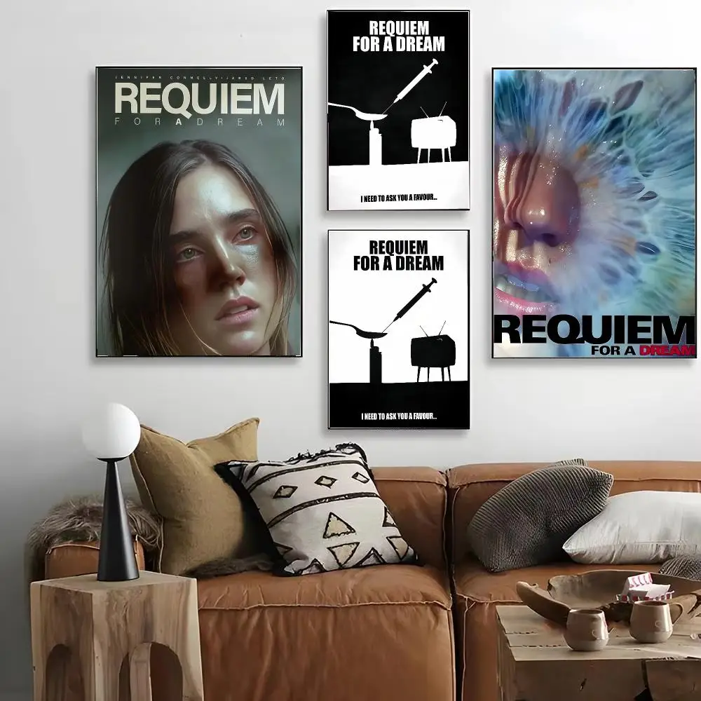 Classic Movie R-Requiem For A Dream Poster HD Decorative Wall Art for Living Room Bedroom Café Stylish Home Décor Gift