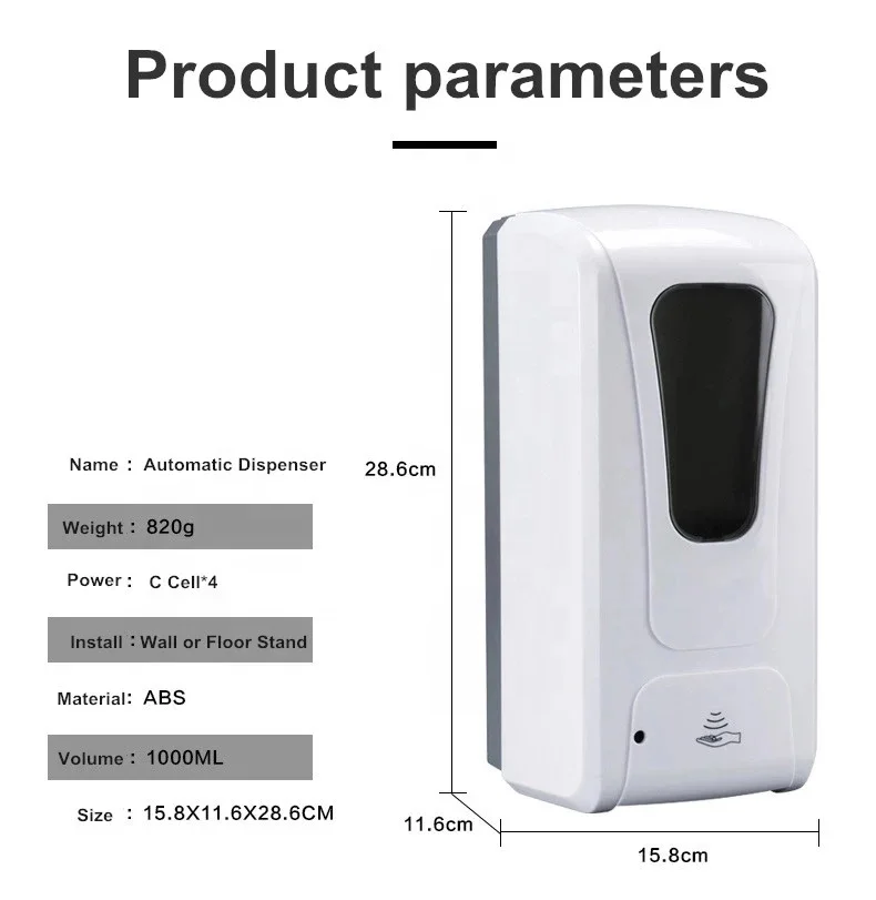 Guangdong Stand Public Places Dispenser automatico di sapone liquido ricaricabile montato a parete per il super mercato dell'hotel scolastico