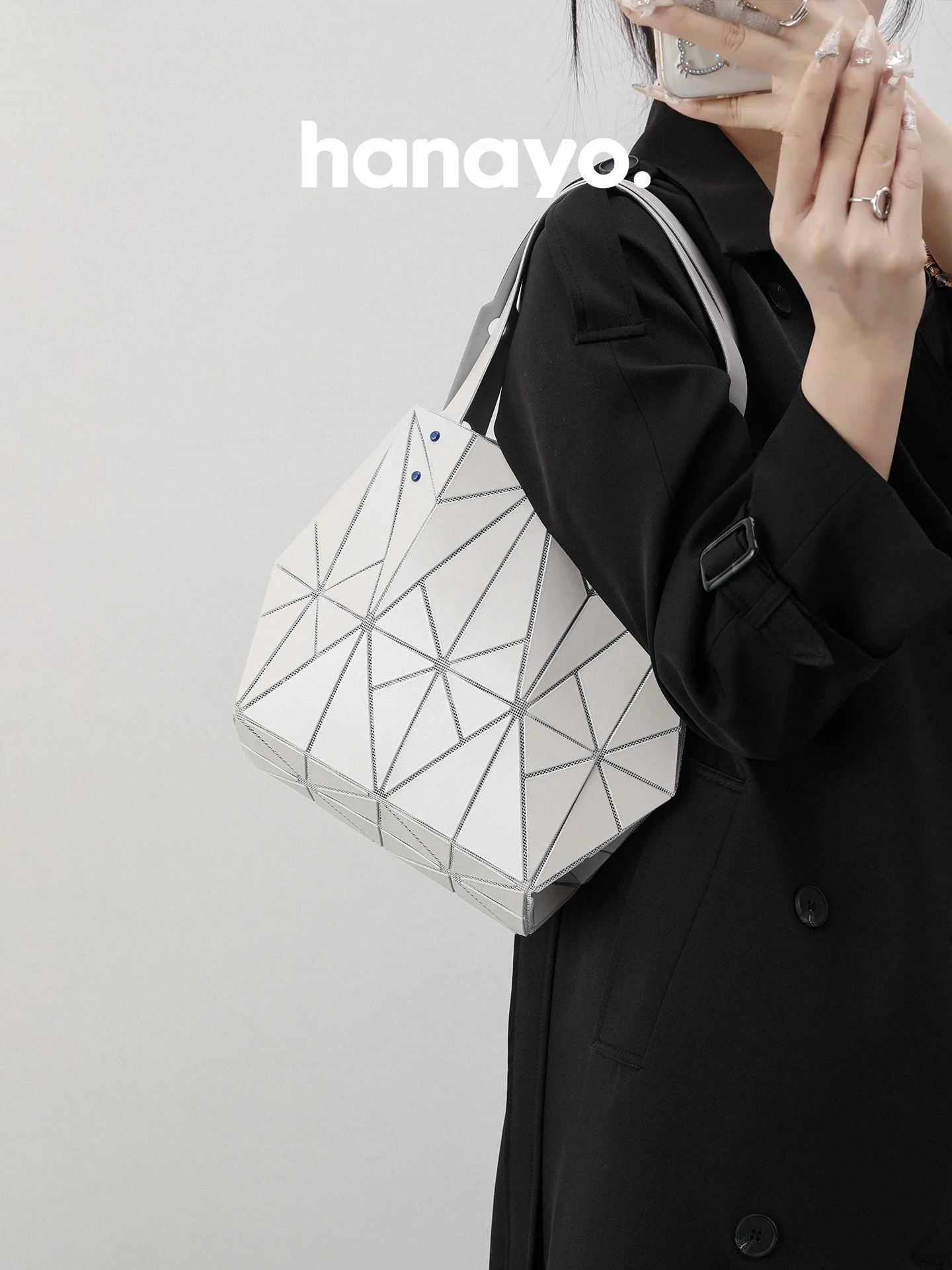 

Женская сумка Hanayo 2026: Новая геометрическая сумка-тоут с ромбовидным узором, повседневная наплечная сумка-багет из мягкой искусственной кожи