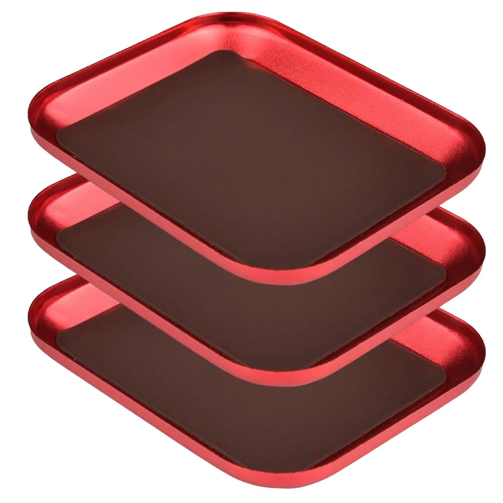 

3Pcs Magnetic Parts Bowl Aluminum Alloy Screws Holder Plate Electronic Repair Parts Tray for Airplane Car Boat Repair