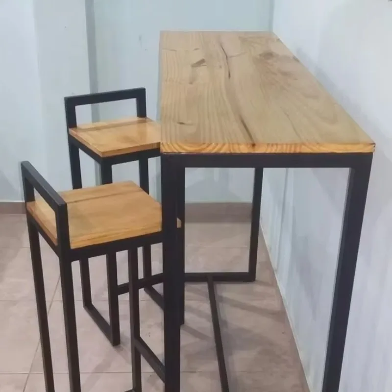 Commercial furniture Classical wooden top with metal legs Kitchen dining wooden dining table