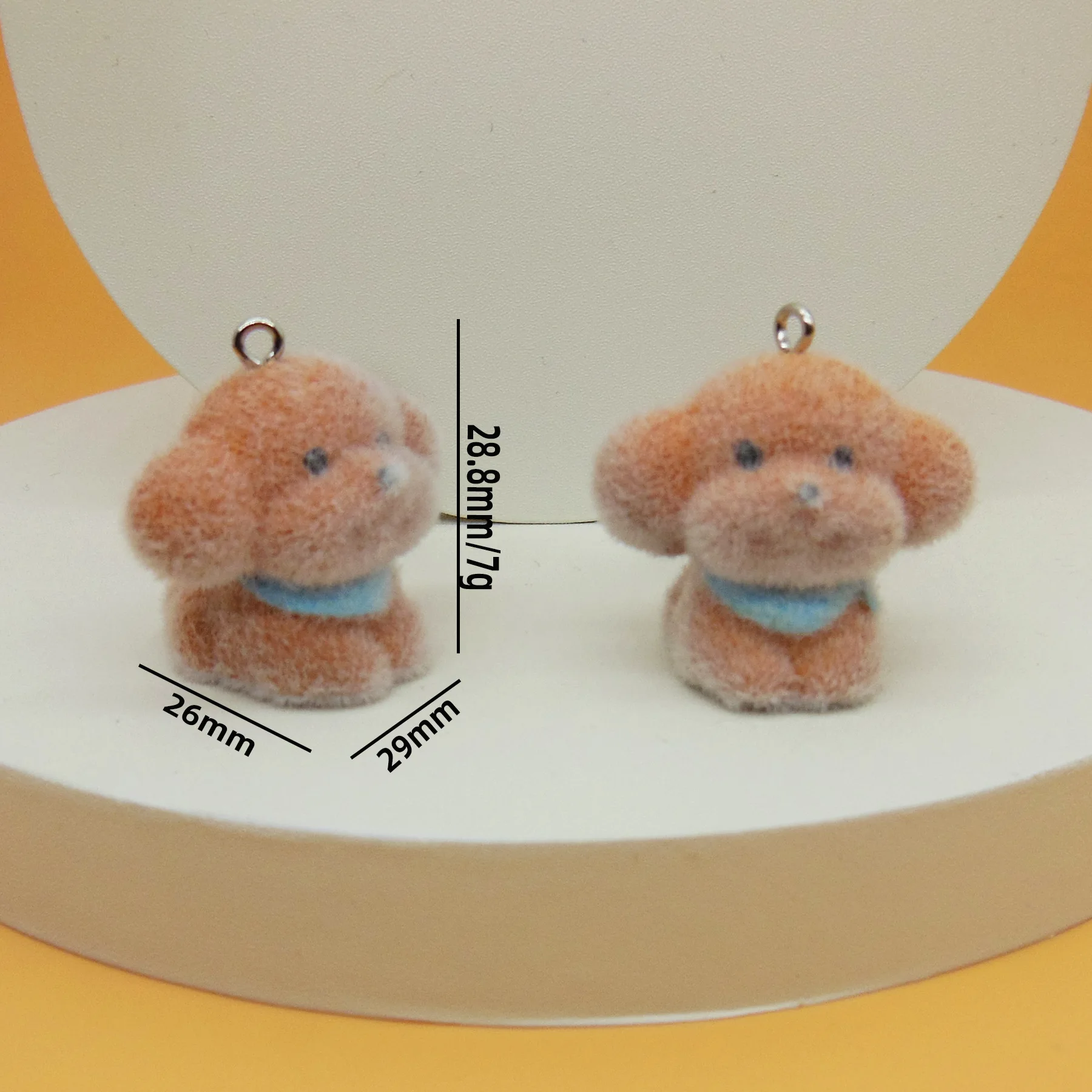 30pcs 3D Flocking Resin Kitten Puppy Flamingo Charms Kawaii Animal Pendant for Keychain Earring Making DIY Jewelry Accessories