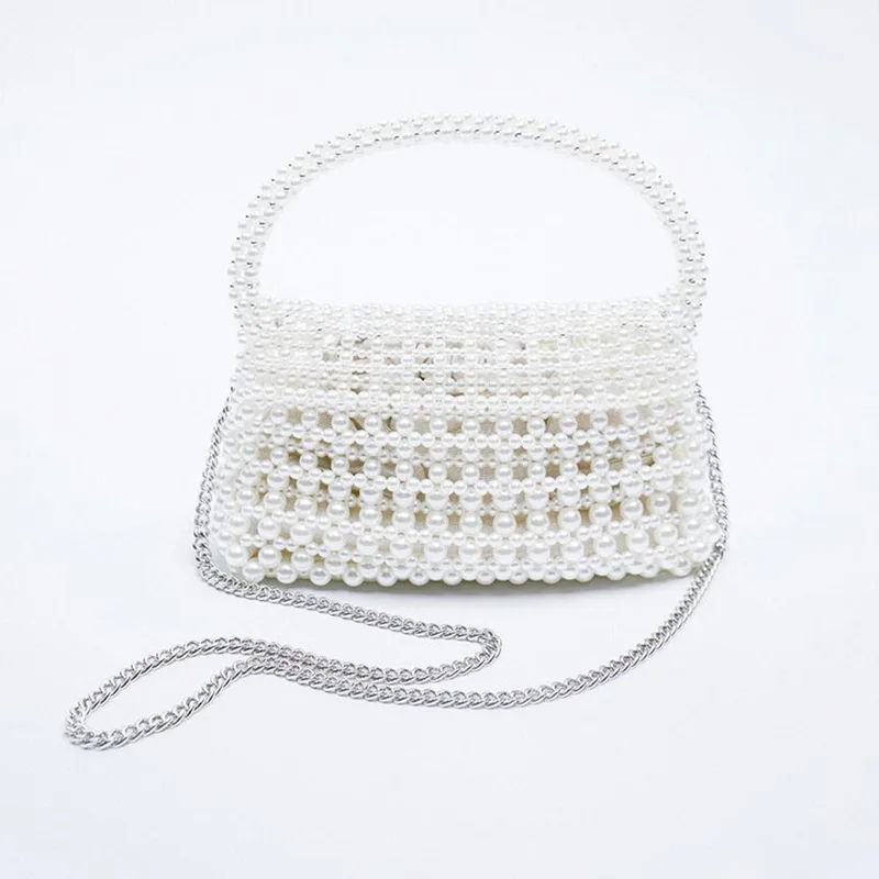 Designer Pearl Beaded Bag Ladies Pearl Wedding Handbag Women Cream Beaded Bridal Purse Handmade Pearl Evening Bag Faux Pearl Bag