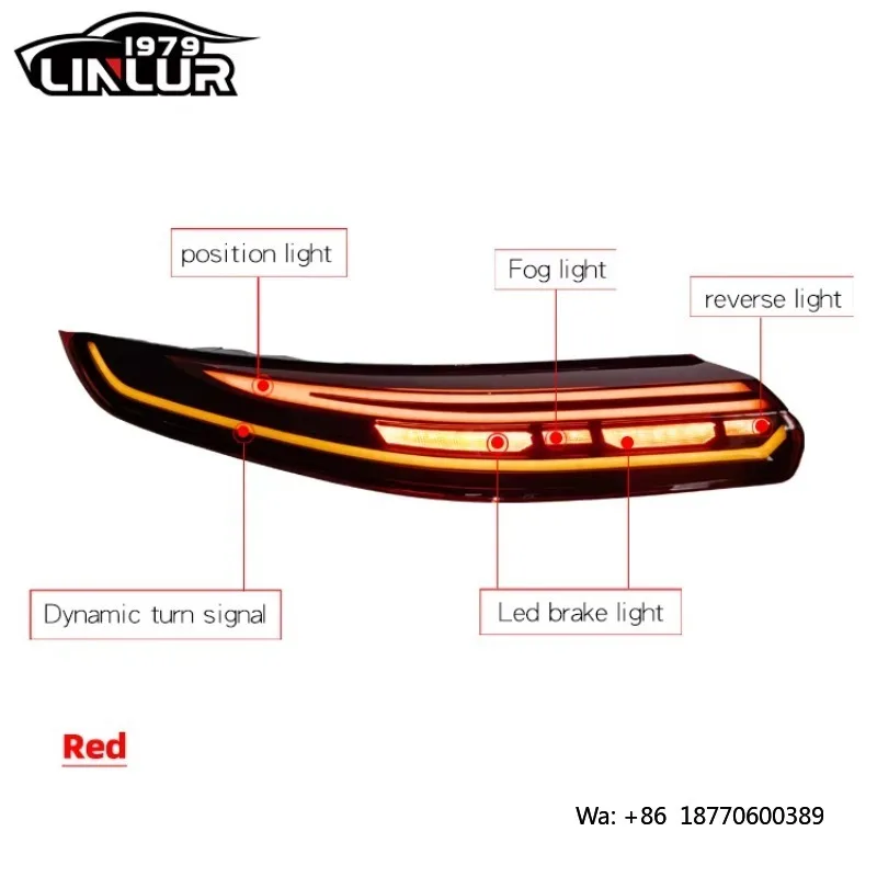 [1979ll] Car Rear Lights 2009-2016 970 Tail Lights Upgrade to 971 Style LED Taillights for Porsche Panamera 970 970.1 970.2