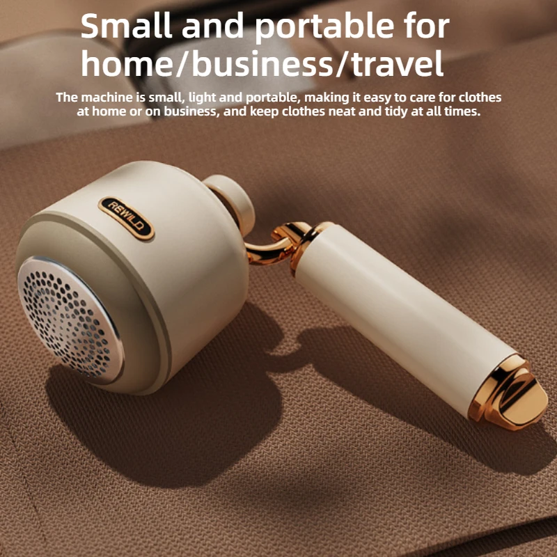 Vintage Look Rechargeable Lint Trimmer Wide Surface Stainless Steel Mesh Cover High Suction Household Clothing Care Tool