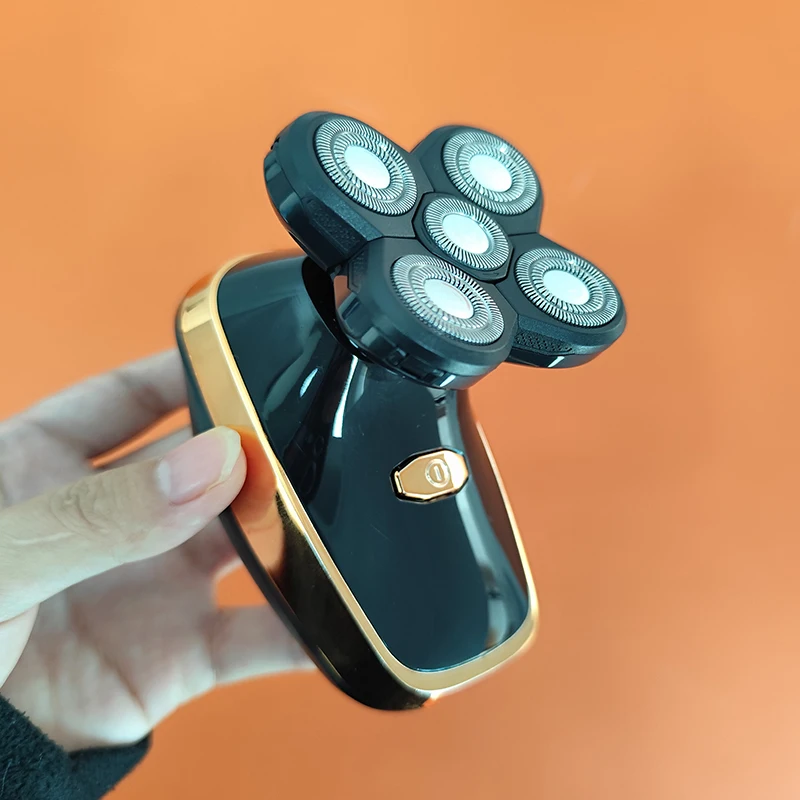 ماكينة حلاقة كهربائية منزلية مقاومة للماء وشحن USB، أداة تشذيب شعر الجسم المحمولة بخمسة شفرات لغسل الشعر