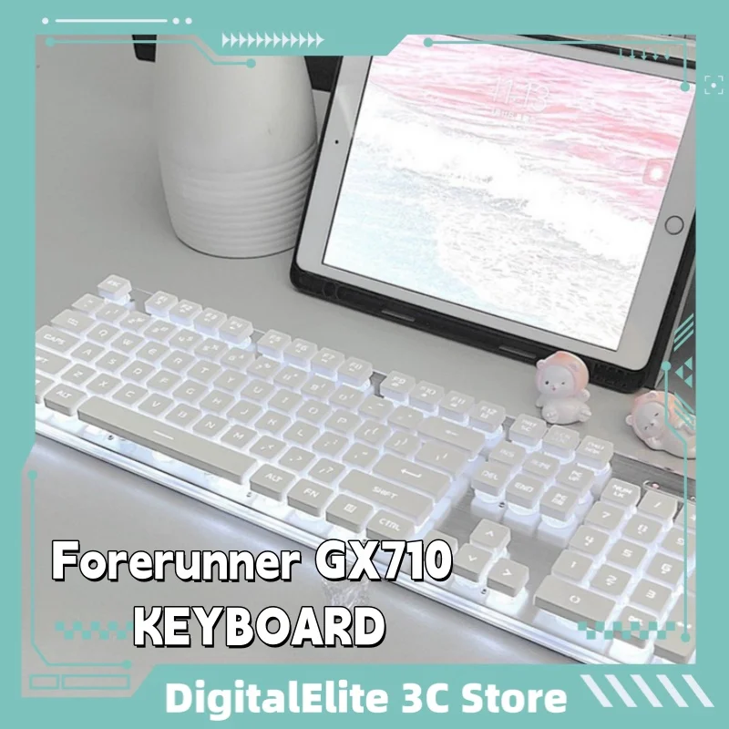 

Forerunner Gx710 Silent Keyboard Abs Material Office Wired Comfortable Mechanical Touch Keyboard Set Game Ergonomics