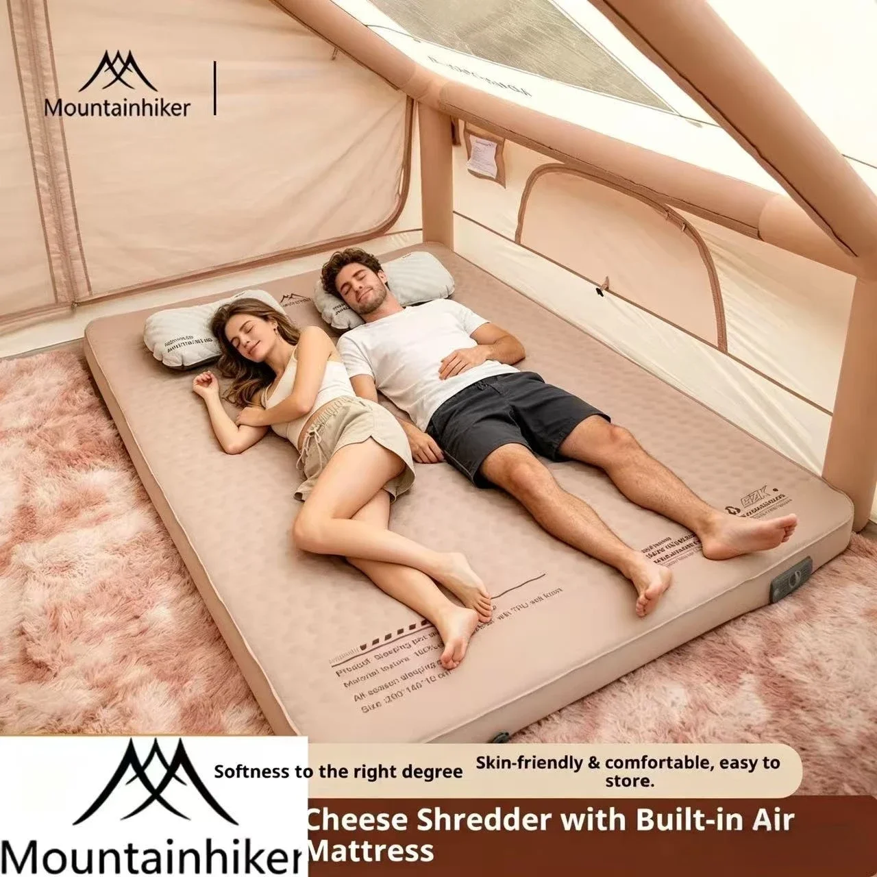 MOUNTAINHIKER Inflatable Mattress Upgrade Edition 10CM High Comes with Storage Bag Portable Camping Sleeping Pad Mat