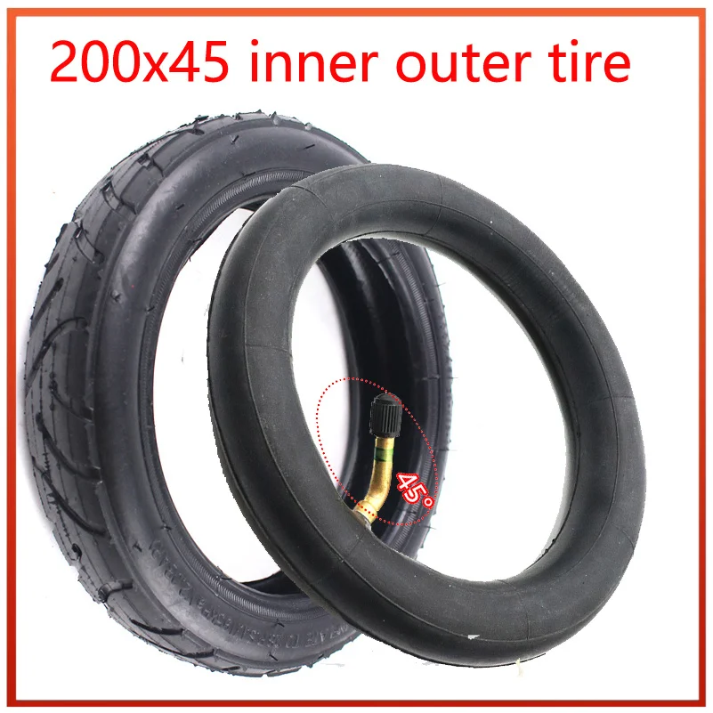 8 Inch 200x45 Pneumatic Tire Inner Tube Outer Tyre for E-TWOW Electric Scooter Baby Carriage 8X1 1/4 General Accessories