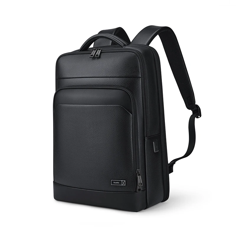 

Leather men's backpack, large capacity laptop bag, fashionable multifunctional travel bag, personalized student backpack