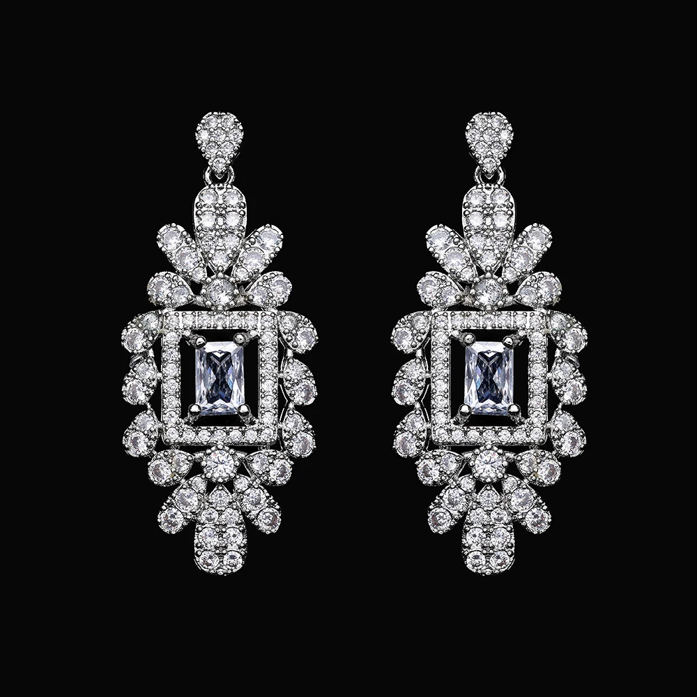 

4 шт., свадебные комплекты ювелирных украшений с цирконием для женщин, роскошные комплекты свадебного ожерелья с кристаллами CZ в Дубае, Нигерии