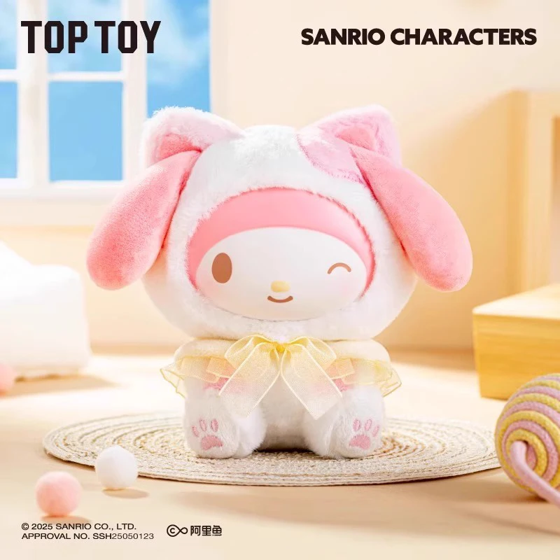 Toptoy Sanrio personajes gatitos serie vinilo caja ciega lindo escritorio colgante muñeca adornos jugar con juguetes coleccionables de moda