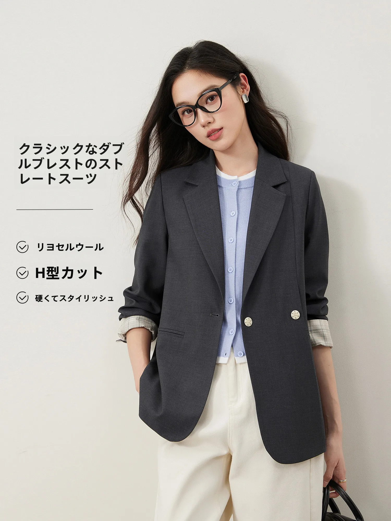 

Необыкновенный женский шерстяной пиджак средней длины с двубортной застежкой, асимметричным дизайном, классическим стилем, длинными рукавами, для повседневной носки