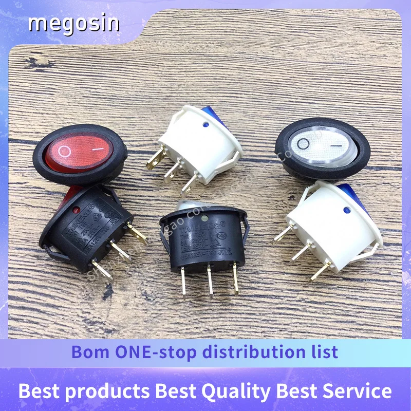 1PCS/LOT  Stilt switch High current 15A oval boat switch 3 pin 2 gear with light key switch
