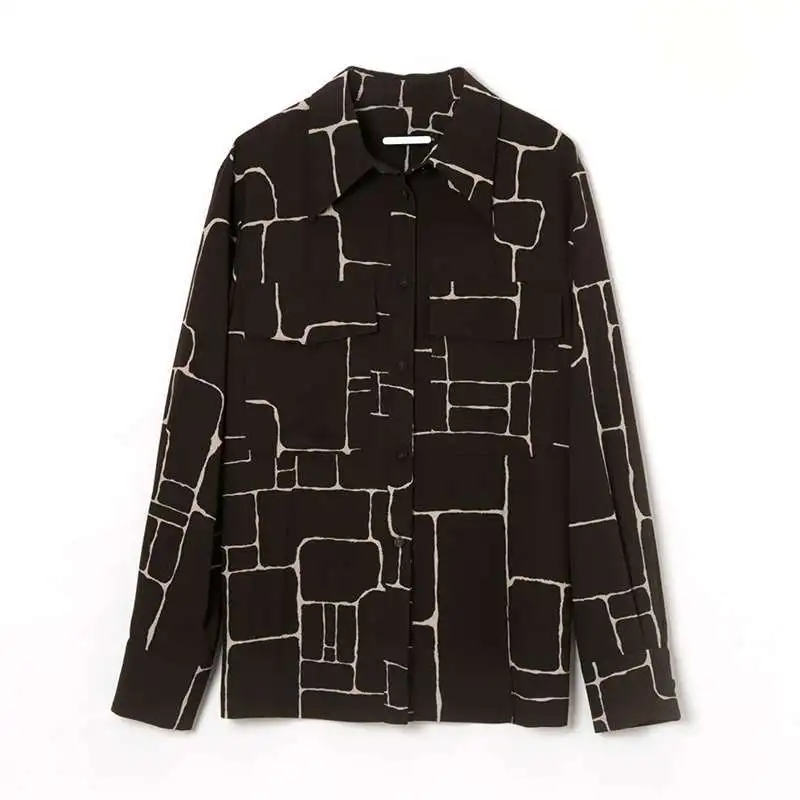 LC Sle Women's Single-Breasted irt Temperament Pure Color Commute  Ne Long Sve Polyester Fiber Spring Season