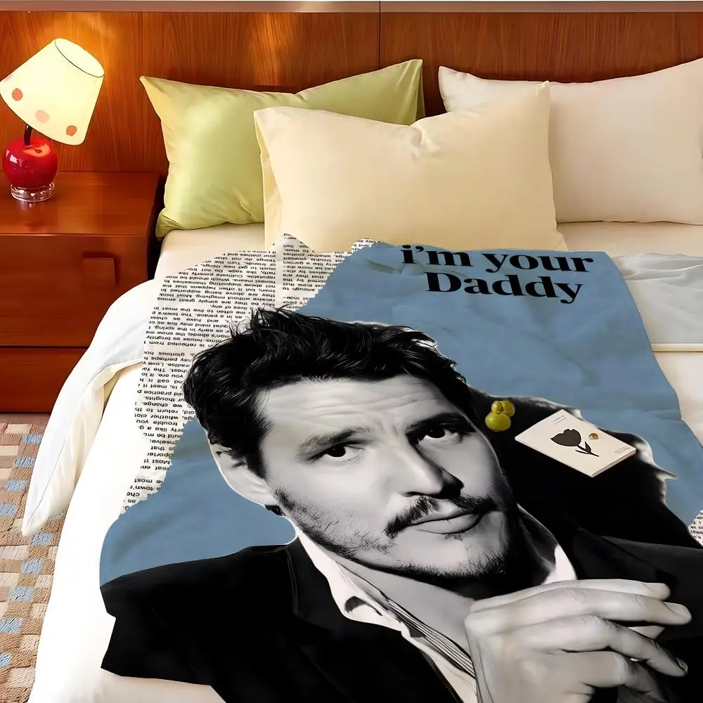 Celebrity P-Pedro P-Pascal Throw Flannel Throw Blanket, Lightweight Cozy, Durable Washable cute Cool