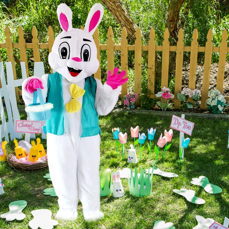 Easter Bunny Bugs Cosplay Costume Rabbit Hare Mascot Fancy Dress for Adult Cartoon Character Christmas Halloween Birthday Party