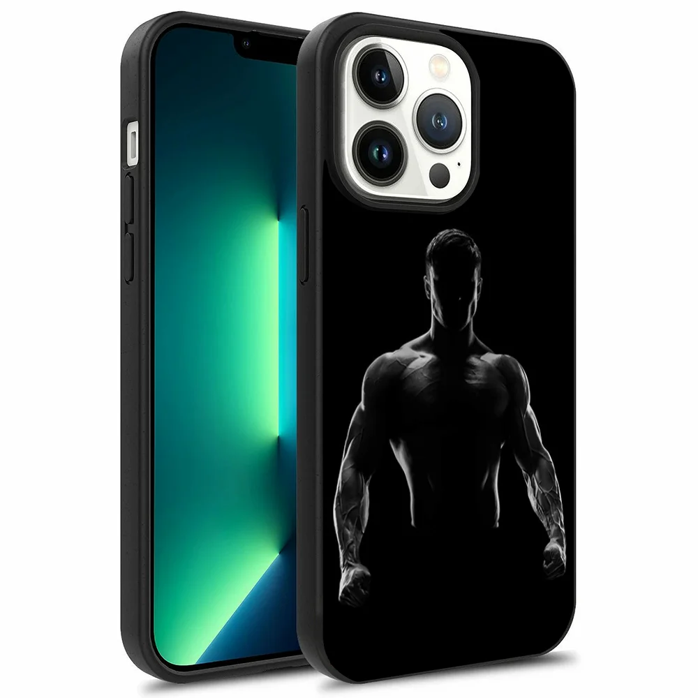 Bodybuilding Gym Fitness Phone Case For iPhone 15,14,13,12,11,Plus,Pro,Max Mini Magsafe Magnetic Wireless Charging